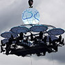 Lichtinstallation und Ballon im Rigg "dinner in the Sky" IBM Cebit